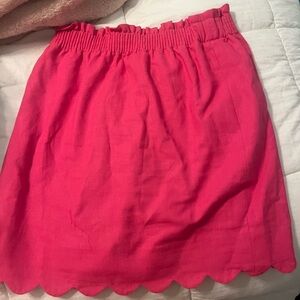 J. Crew Pink Scalloped Mini Skirt